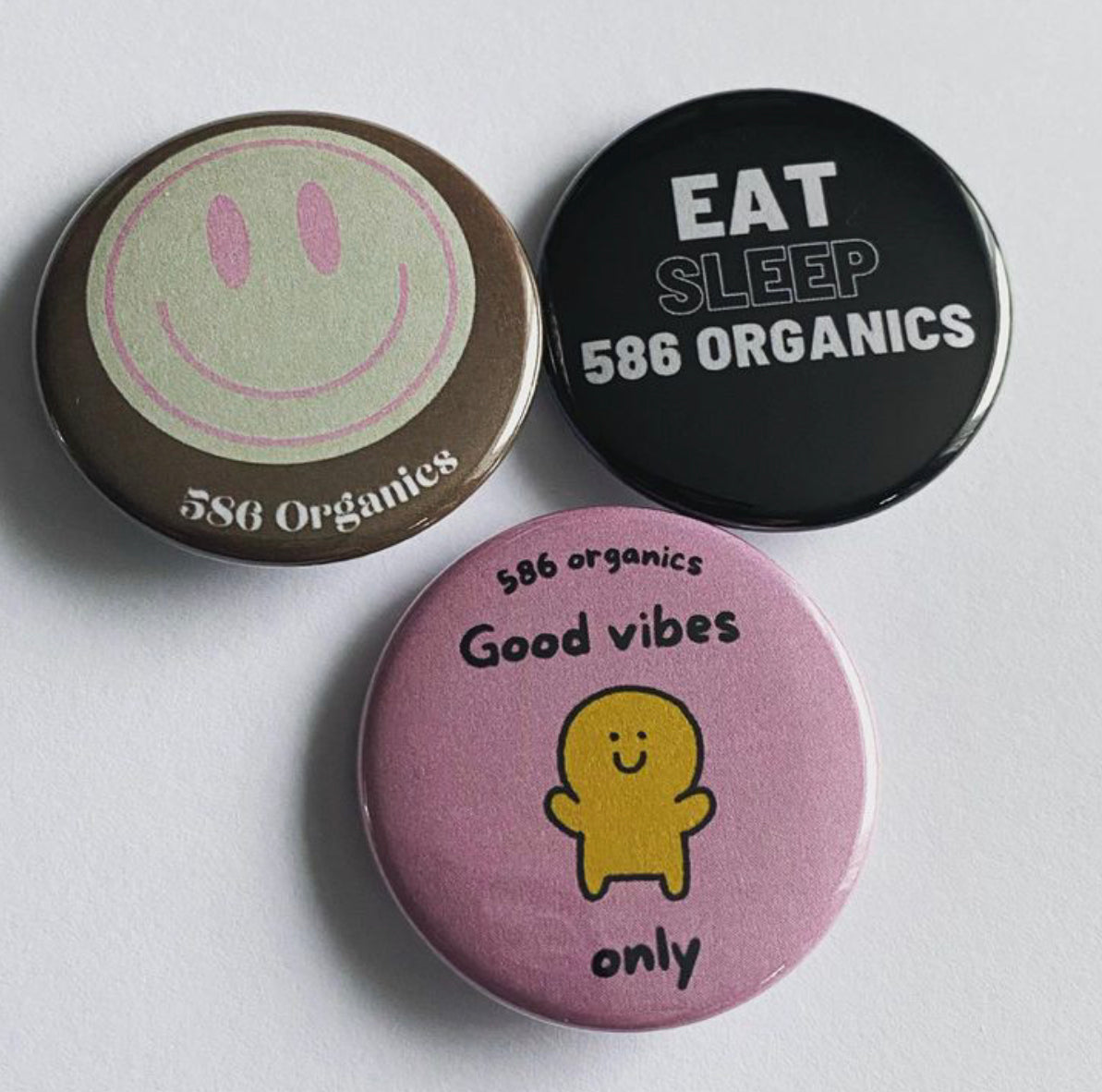 586 Organics buttons